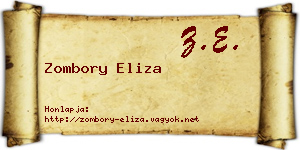 Zombory Eliza névjegykártya